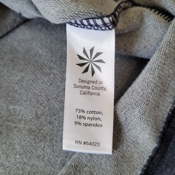 Athleta Vneck Cropped Pullover Sweater Size Large Drawstring Waist Heather Blue - Picture 3 of 7